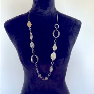 Chico’s Vintage Elegant Black and Silver Women's Necklace